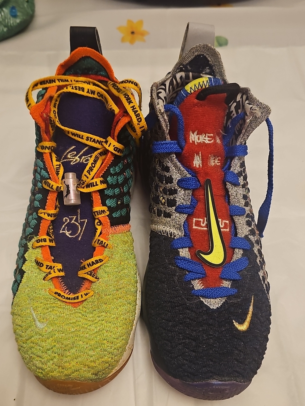 Nike LeBron 17 What The F Men's Athletic Shoes Green & Black 7 Youth